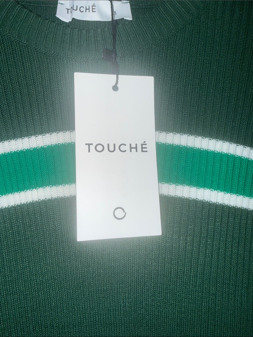 Touché prive Colorblock Striped Rib-Knit Maxi Dress in Green & Blue Size S NWT - Picture 3 of 5